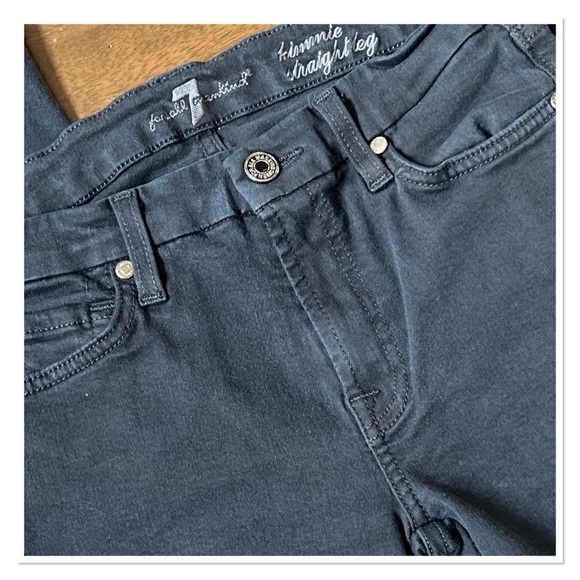 7 FOR ALL MANKIND Black "Kimmy" Straight Leg Jeans - Picture 5 of 12